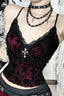 Gothic Cross Flocked Cami