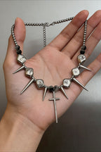 Studded Beaded Dark Necklace