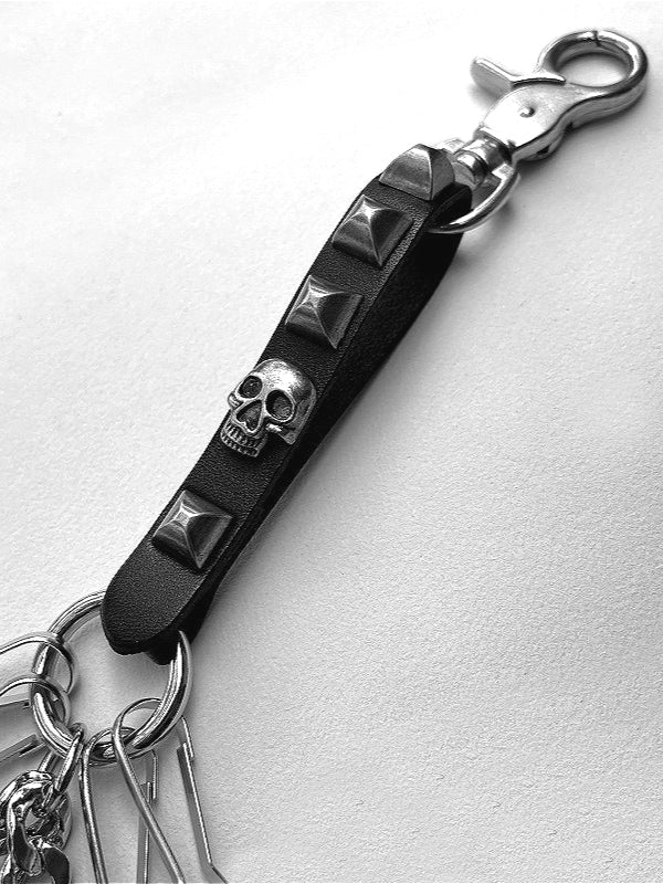 Leather Tag Skull Rivet Alloy Waist Chain
