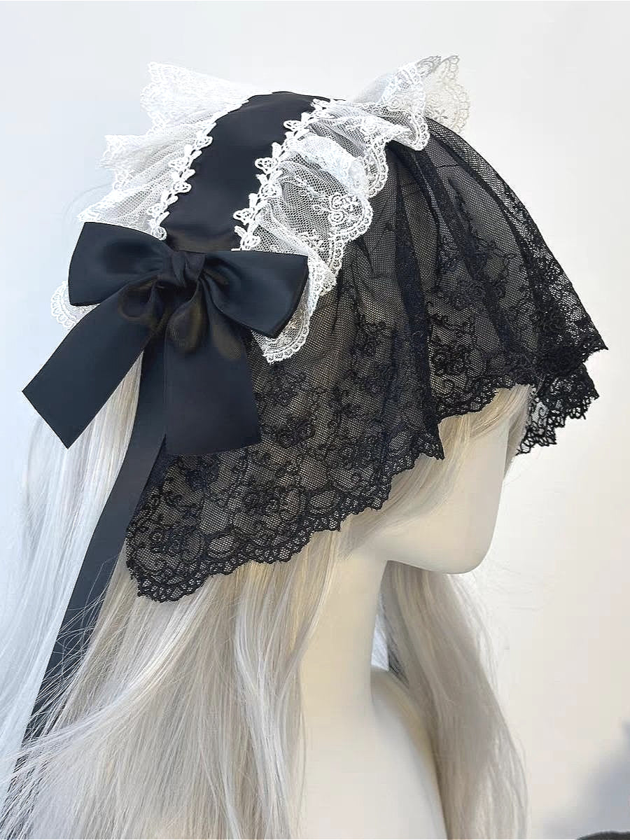 Gothic Reversible Lace Headband Hair Accs Secondary image