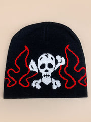 Warm Punk Skull Slouchy Hat