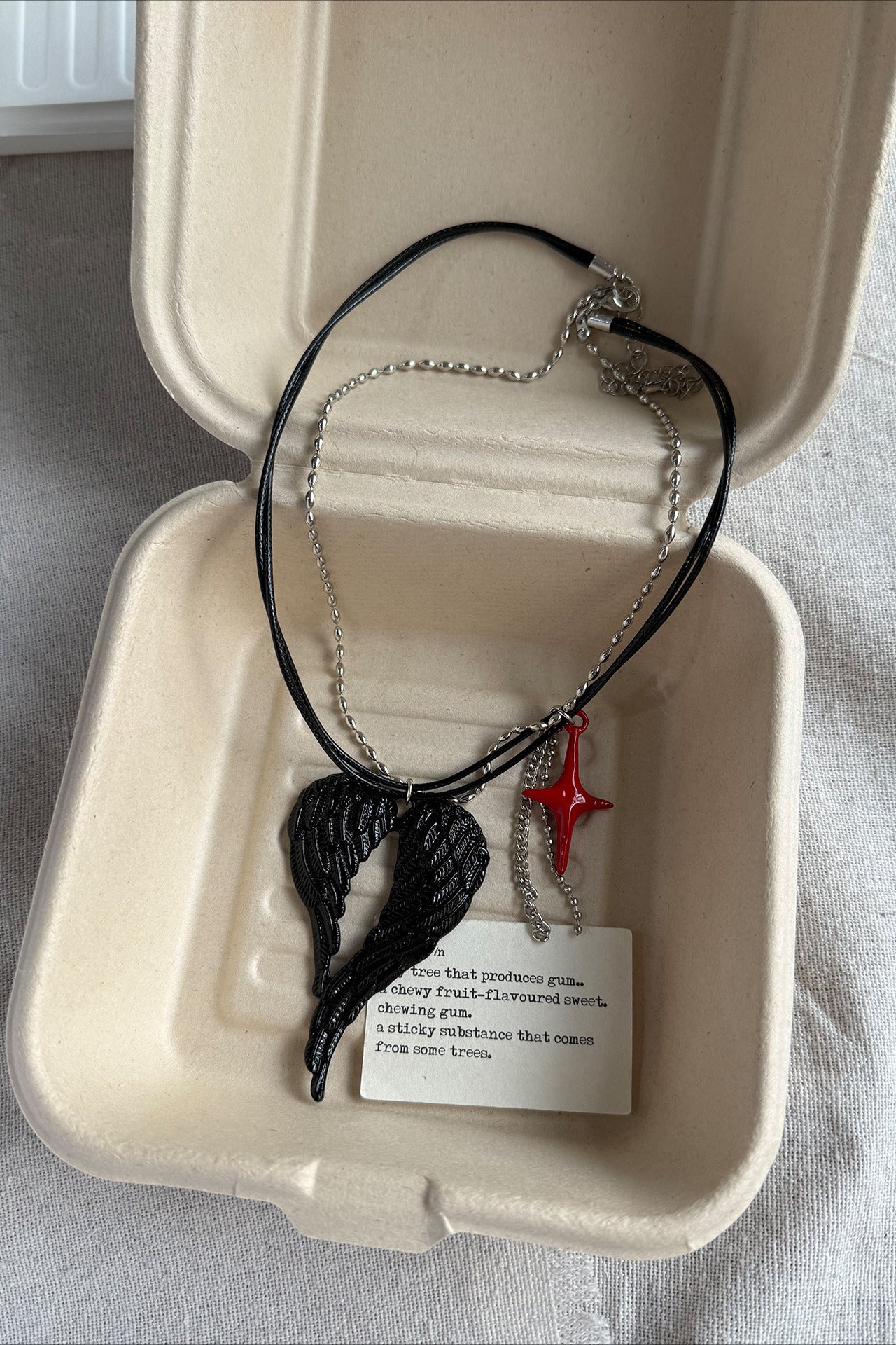 Vintage Heart Wooden Pendant Chain Necklace