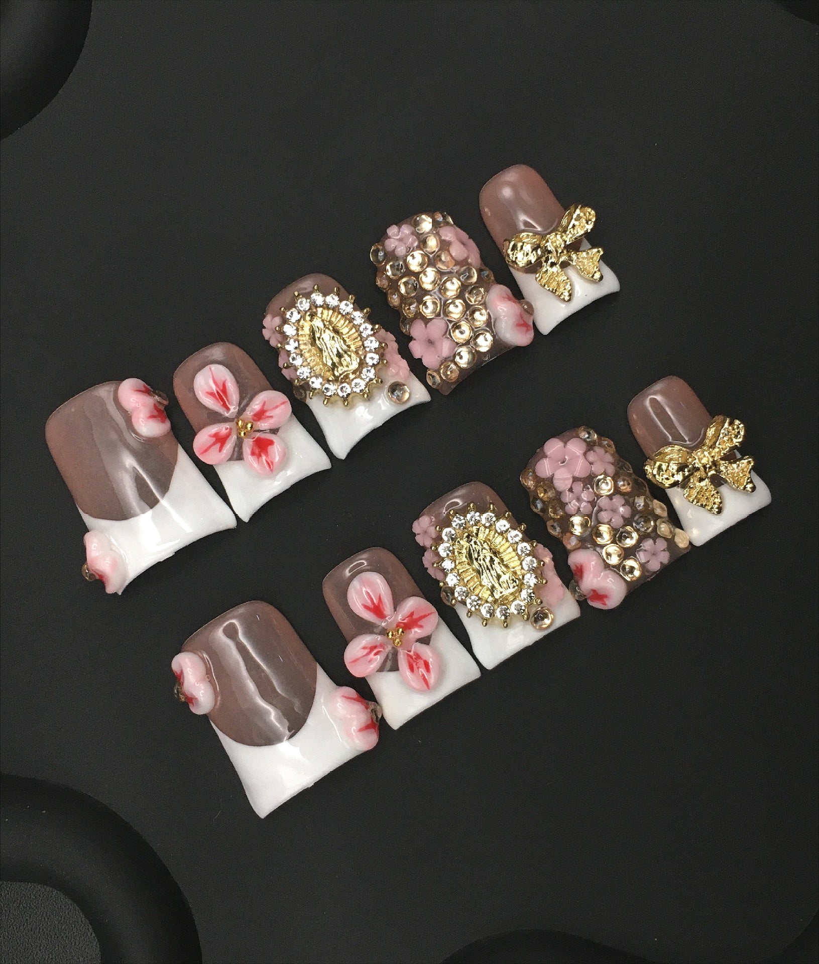 Luxury 3D Embossed Sculpted Press On Nails