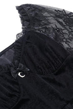 Lace Patchwork Long Sleeve Ruffled Mini Dress
