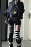 Subculture Y2k Korean Fashion Slim Batwing Sleeve Solid Knit Top