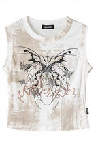 Vintage Y2K Subculture Print Crop Top