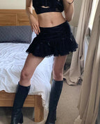 Sweet Lace Trim Bandage Skirt