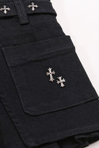 Studded Pleated Mini Skirt