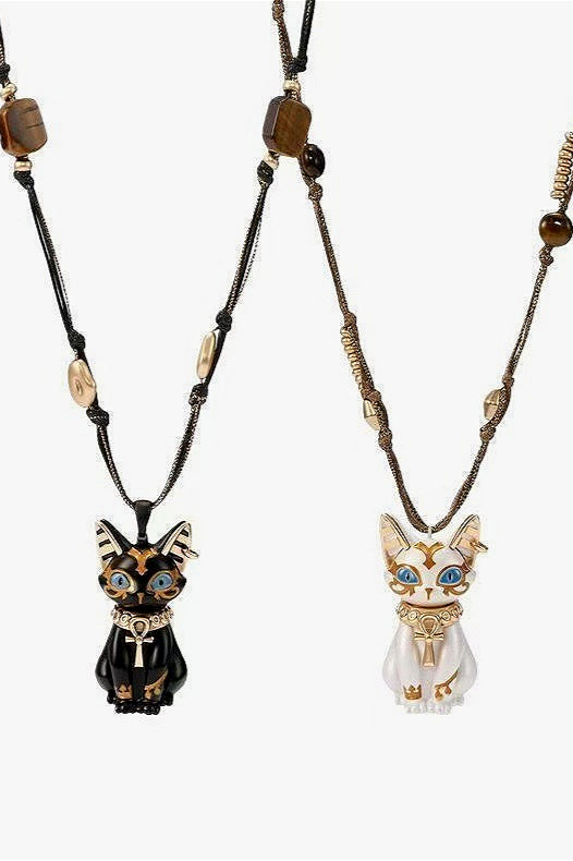 Ancient Egypt Eye Symbol Kitty Charm Necklace Main image
