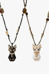 Ancient Egypt Eye Symbol Kitty Charm Necklace