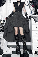 Gothic Convertible Stripe Party Maxi Skirt