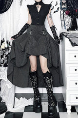 Gothic Convertible Stripe Party Maxi Skirt