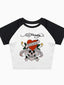 Skull Rose Graphic Vintage Slim T-shirt