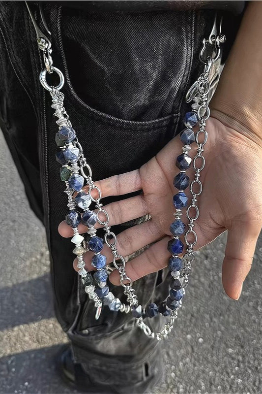 Metal Gem Pendant Waist Chain