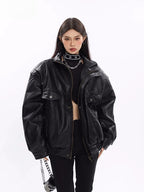 Windproof Thick PU Leather Jacket