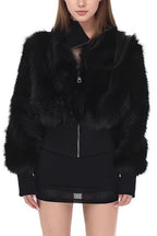 Stand Collar Faux Fur Jackets