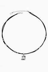 Street Minimalist Poker Card Leather Cord Necklace