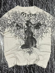 2000s Skull Print Oversized Gothic T-shirt