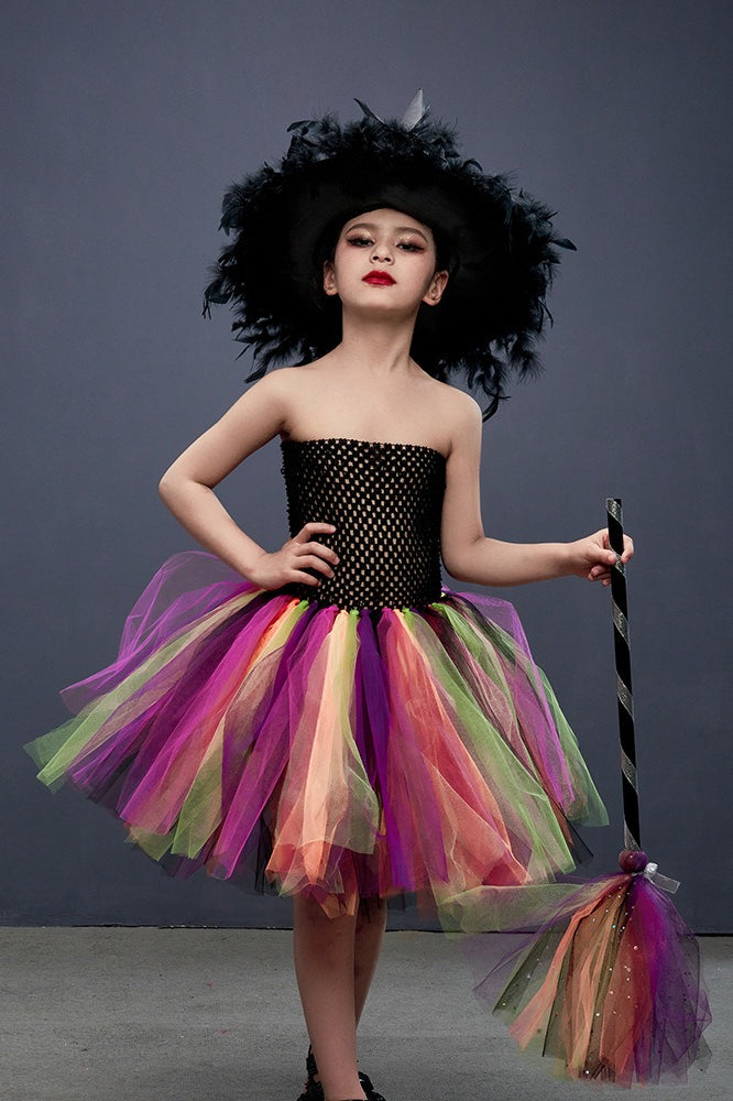 Colorful Witch Tutu Kid Halloween Costume Secondary image