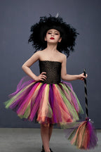 Colorful Witch Tutu Kid Halloween Costume