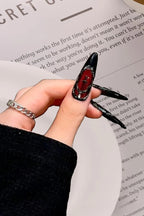 Red Gothic Press On Nails