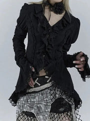 Vintage V-Neck Lace Blouse