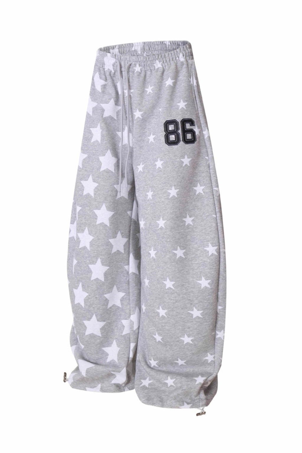 Star Print High Waist Wide-Leg Pants