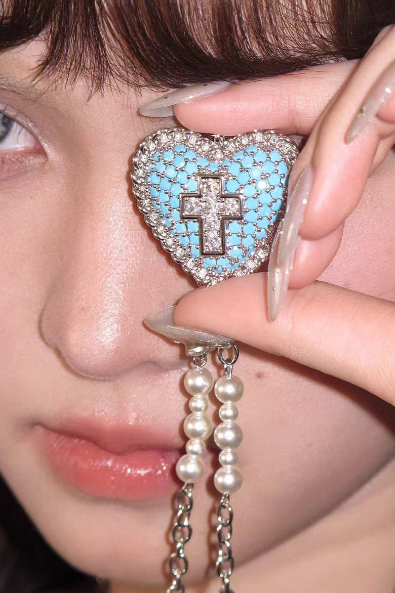 Vintage Cross Turquoise Stone Necklace Main image