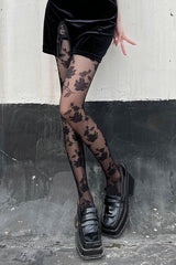 Lolita Floral Pattern Tights