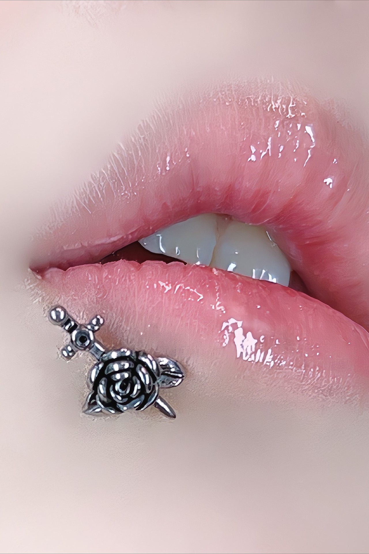 Vintage Rose Sword Lip Stud Main image