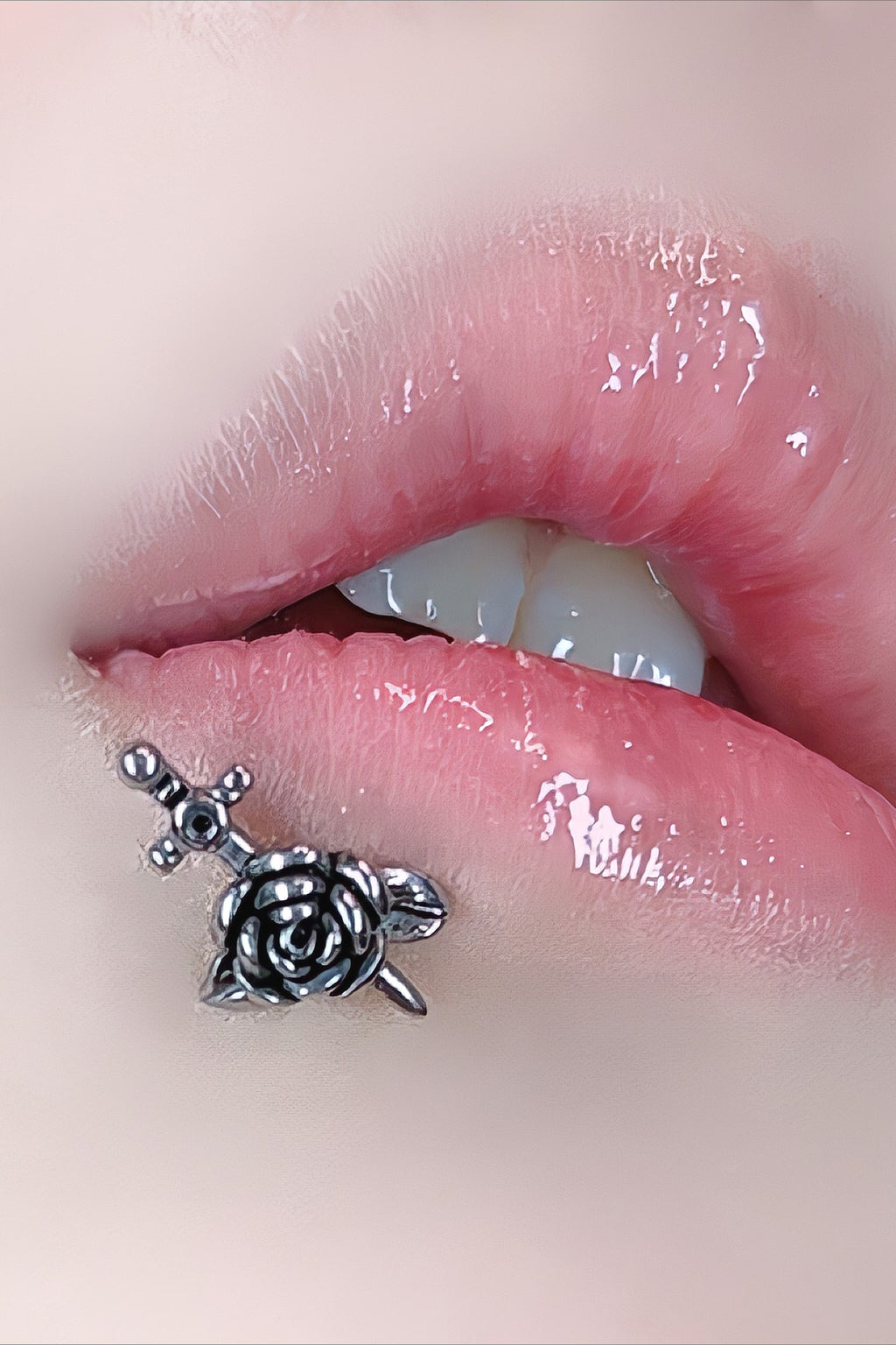 Vintage Rose Sword Lip Stud