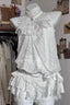 Ruffle Halter Top And Tiered Mini Skirt Set