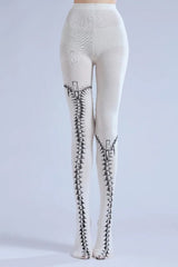 Gothic Zipper High Waist Slim Socks