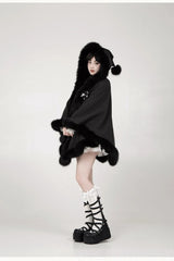 Short Hooded Cardigan Cloak