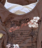 Y2K Vintage Spicy Girl Brown T-Shirt