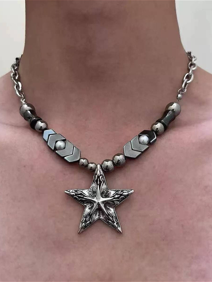 Dark Beaded Studded Necklace Main image