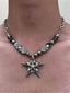 Dark Beaded Studded Necklace