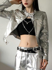 High Waist Cyber Pleated Coat