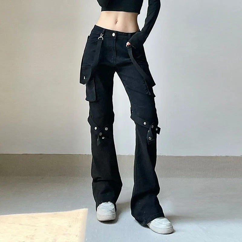 Black Tactical Belt Trousers Pants Main image