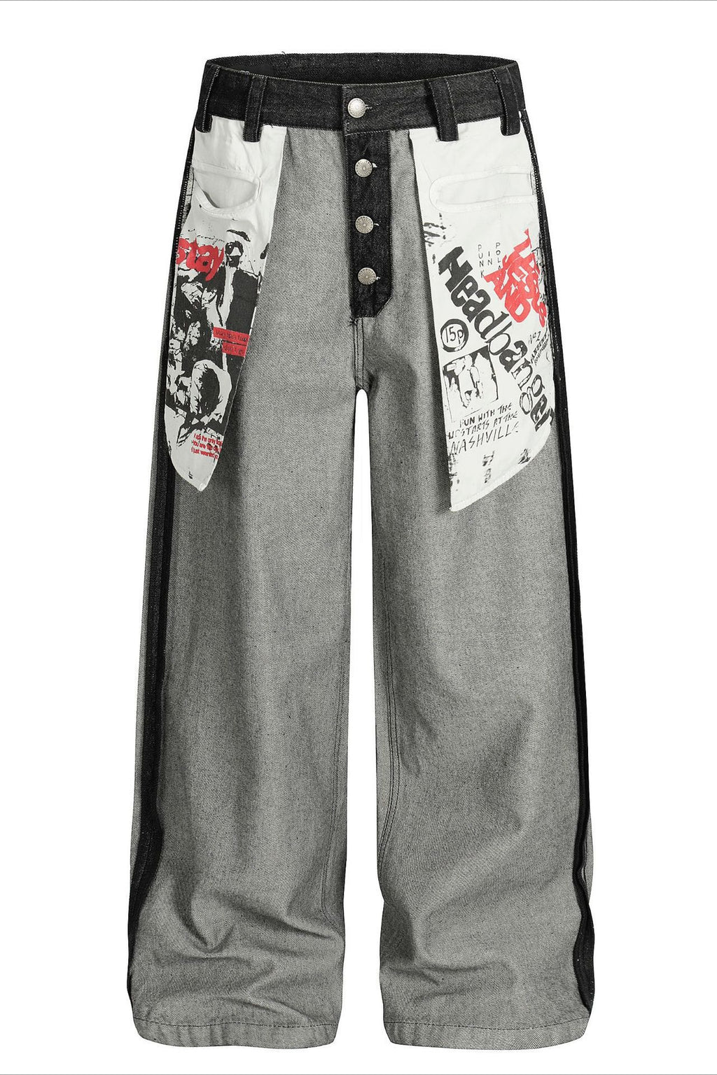 Graphic Panel Denim Pants