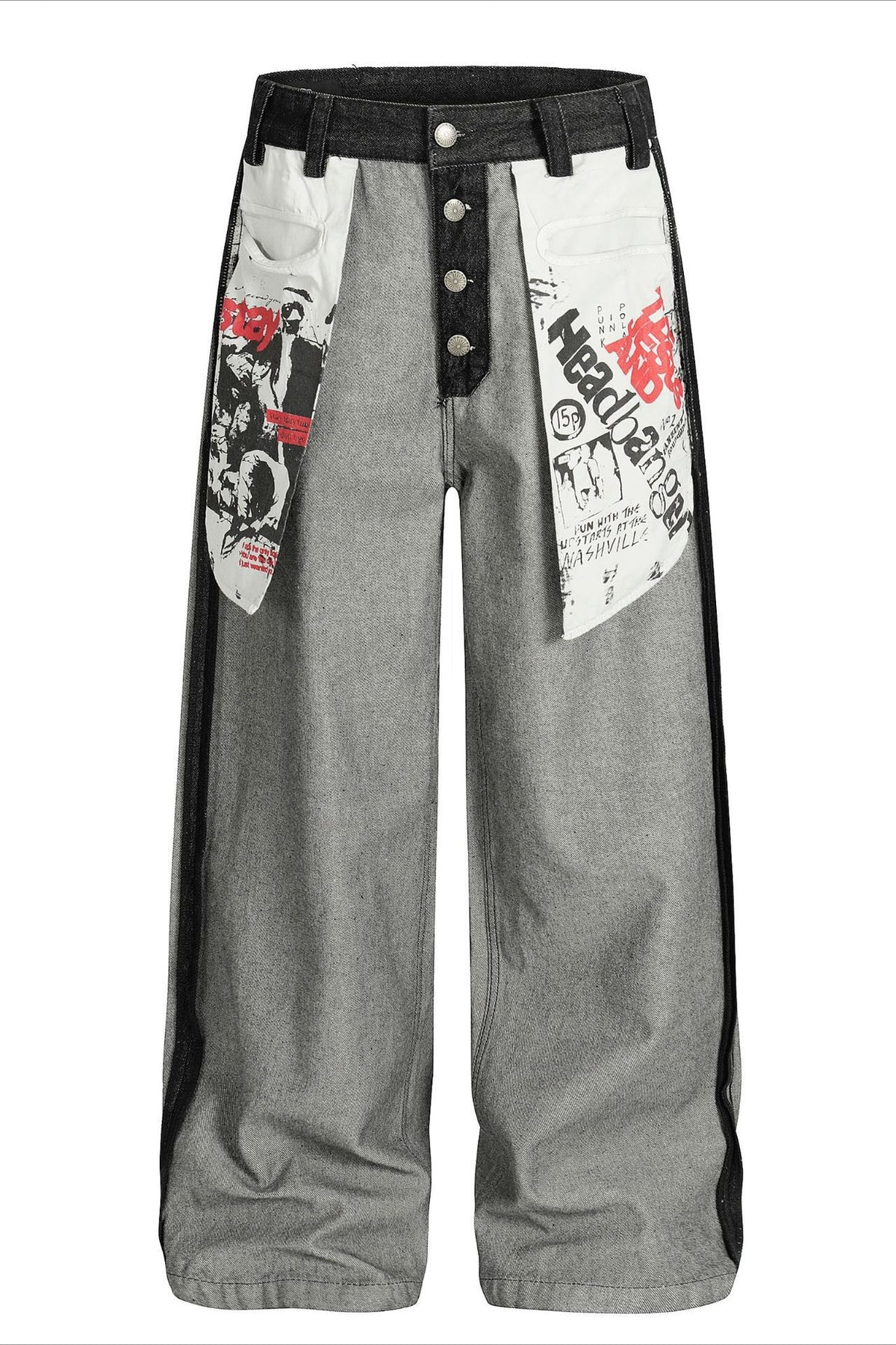 Graphic Panel Denim Pants