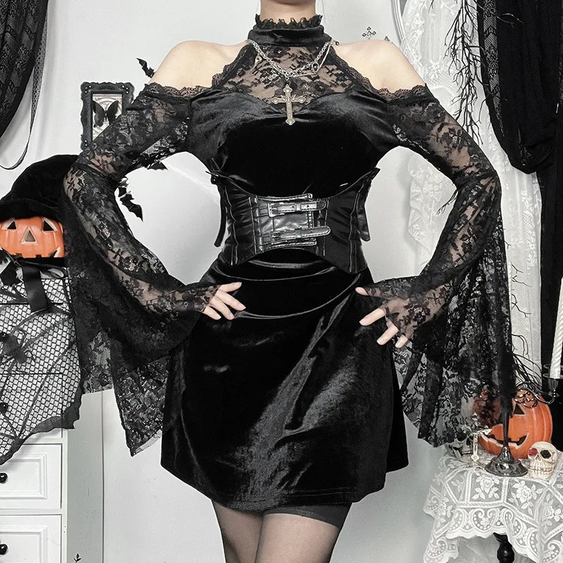 See-through Lace Slim Mini Dress Secondary image