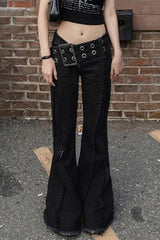 Black Studded Waistband Cargo Pant
