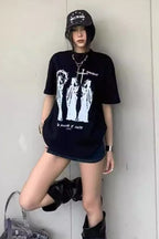 Retro Crew Neck Short  Boxy Crop T-shirt