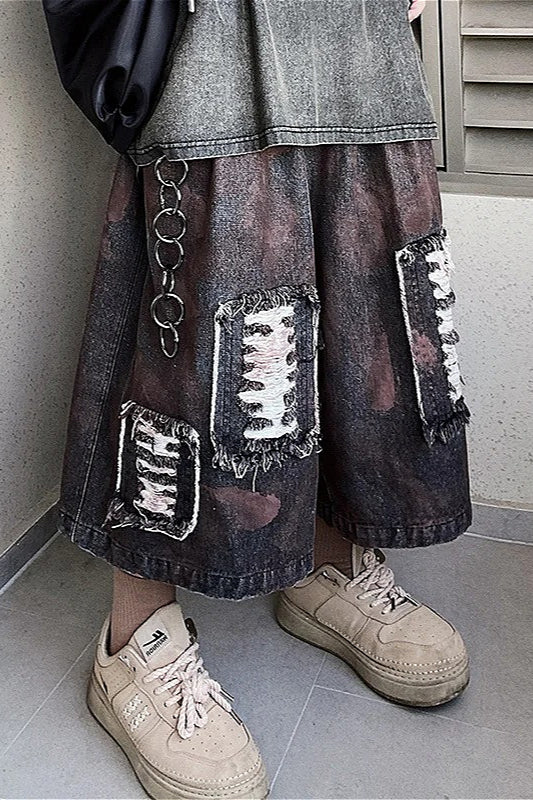 Vintage Loose Wide Leg Denim Shorts Main image