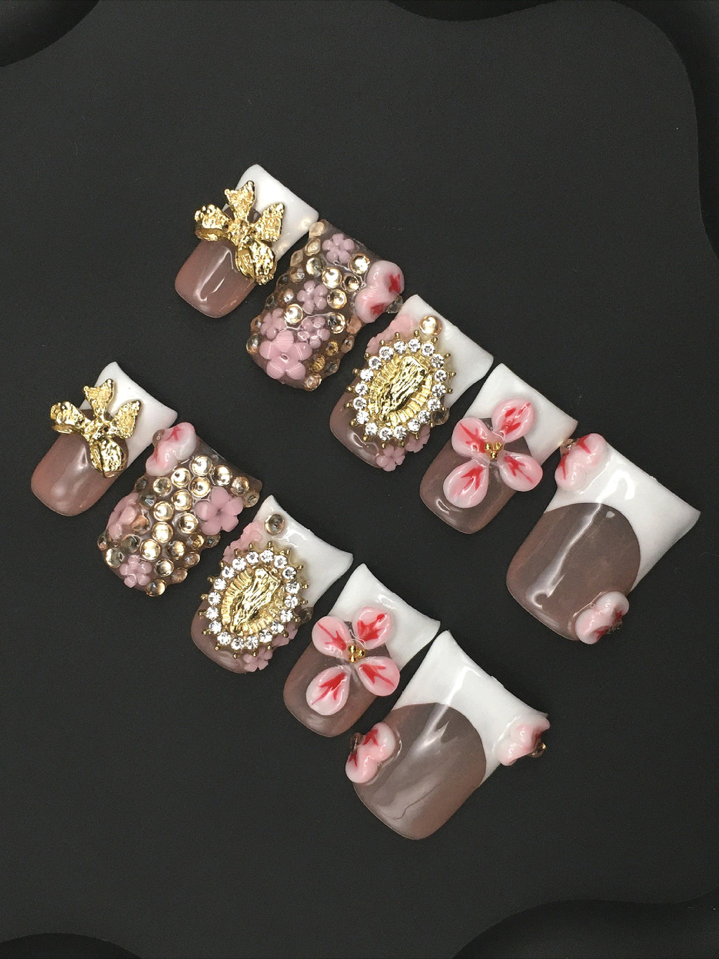 Luxury 3D Embossed Sculpted Press On Nails