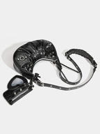 Edgy Rivet Decor Hobo Bag