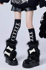 Y2K Spider Web Print Knee High Socks