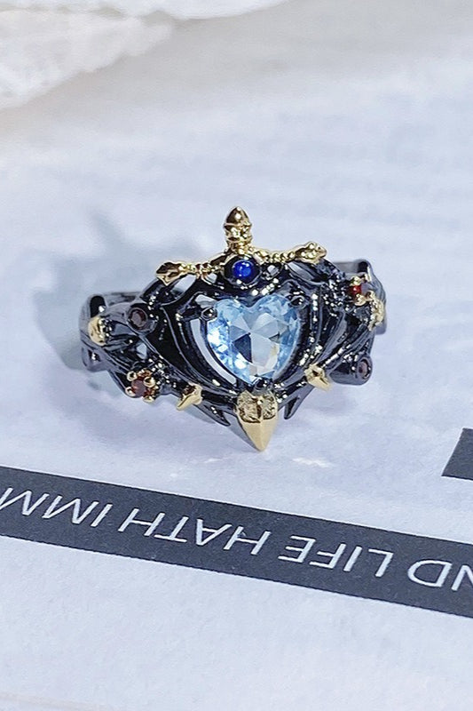 Retro Court Crown Stackable Ring Secondary image