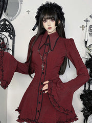 Gothic Dark Plaid Shirt Mini Dress